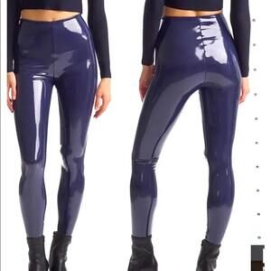 COMMANDO Faux Patent Leather purple Leggings size Small